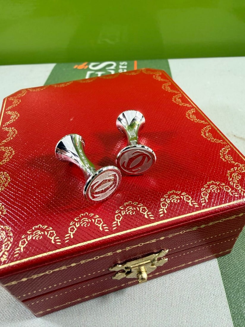 Cartier Paris `CC` Monogram Edition 925 Sterling Silver Cufflinks-Rare Examples - 6