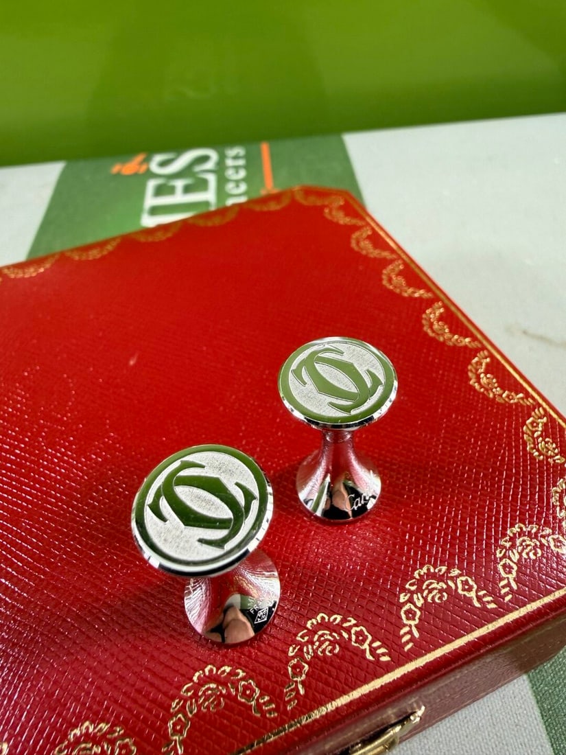 Cartier Paris `CC` Monogram Edition 925 Sterling Silver Cufflinks-Rare Examples - 7