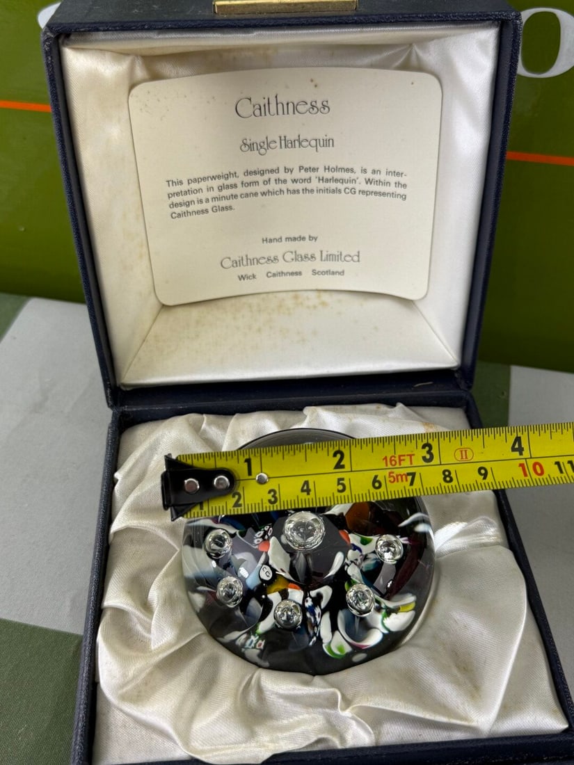 Caithness Scottish Single Harlequin Vintage Glass Paperweight - 7