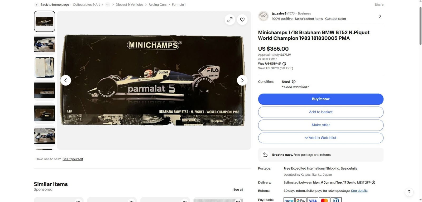 Minichamps 1:18 Brabham BMW (N. Piquet) World Champion 1983 - 7