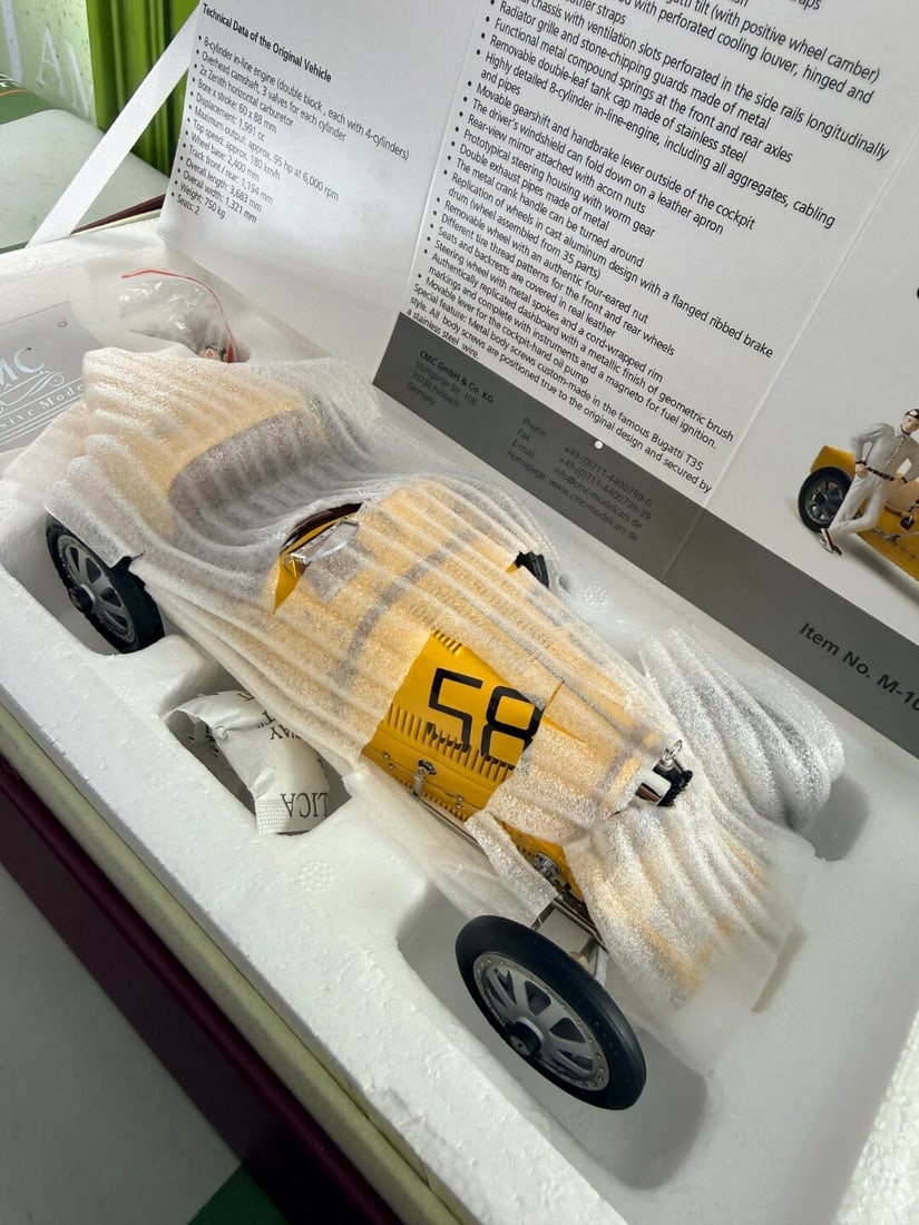 CMC 1/18 Scale Bugatti Type 35 Grand Prix, M-100-017-Very Rare complete Example. - 3