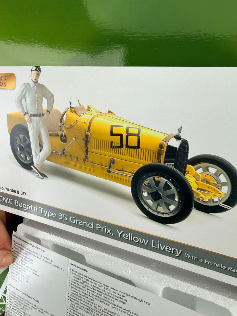 CMC 1/18 Scale Bugatti Type 35 Grand Prix, M-100-017-Very Rare complete Example. - 4