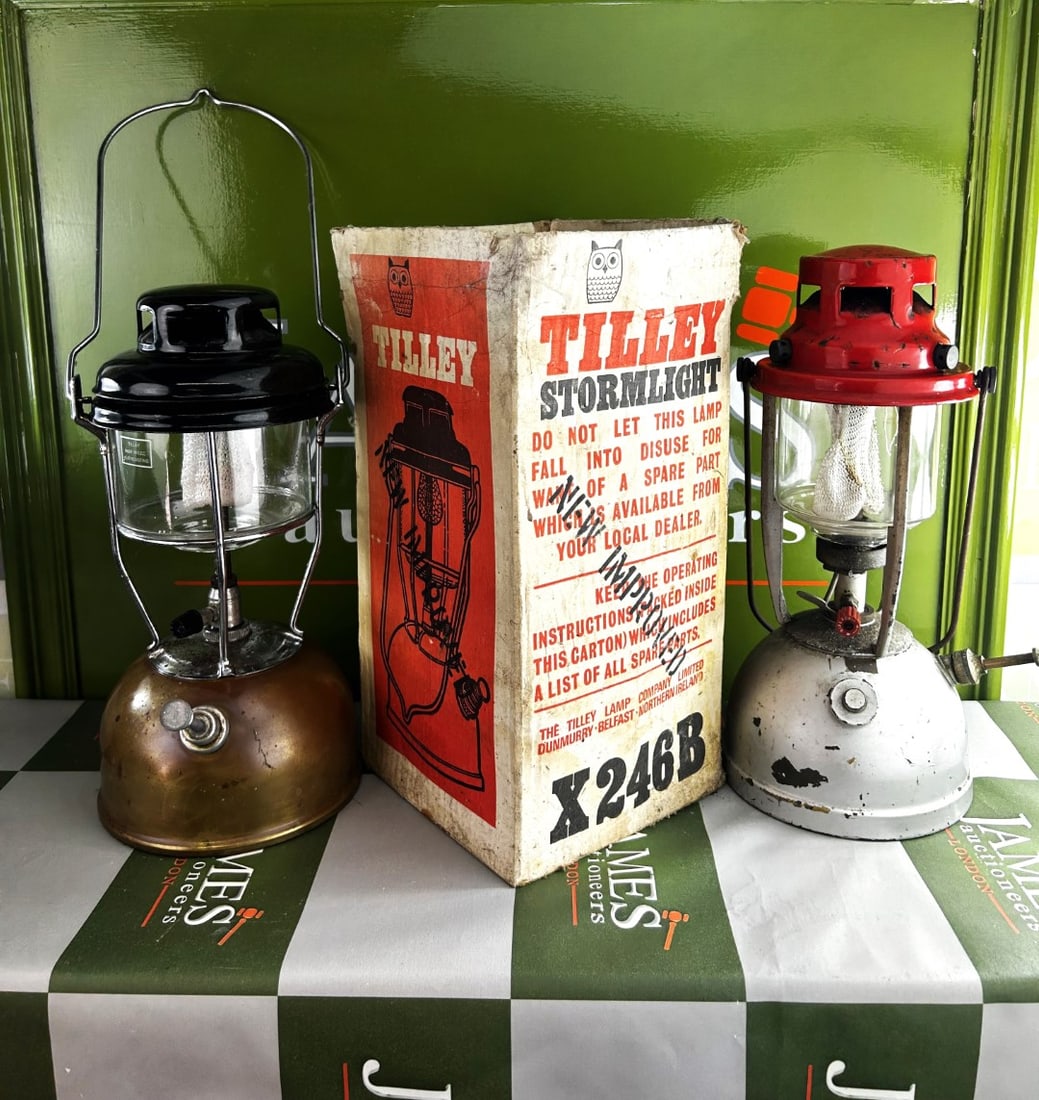 Pair of Vintage Tilley Lamps: Pair of Vintage Tilley Lamps, as pictured , one with original box, both have been previously serviced and include wicks etc.