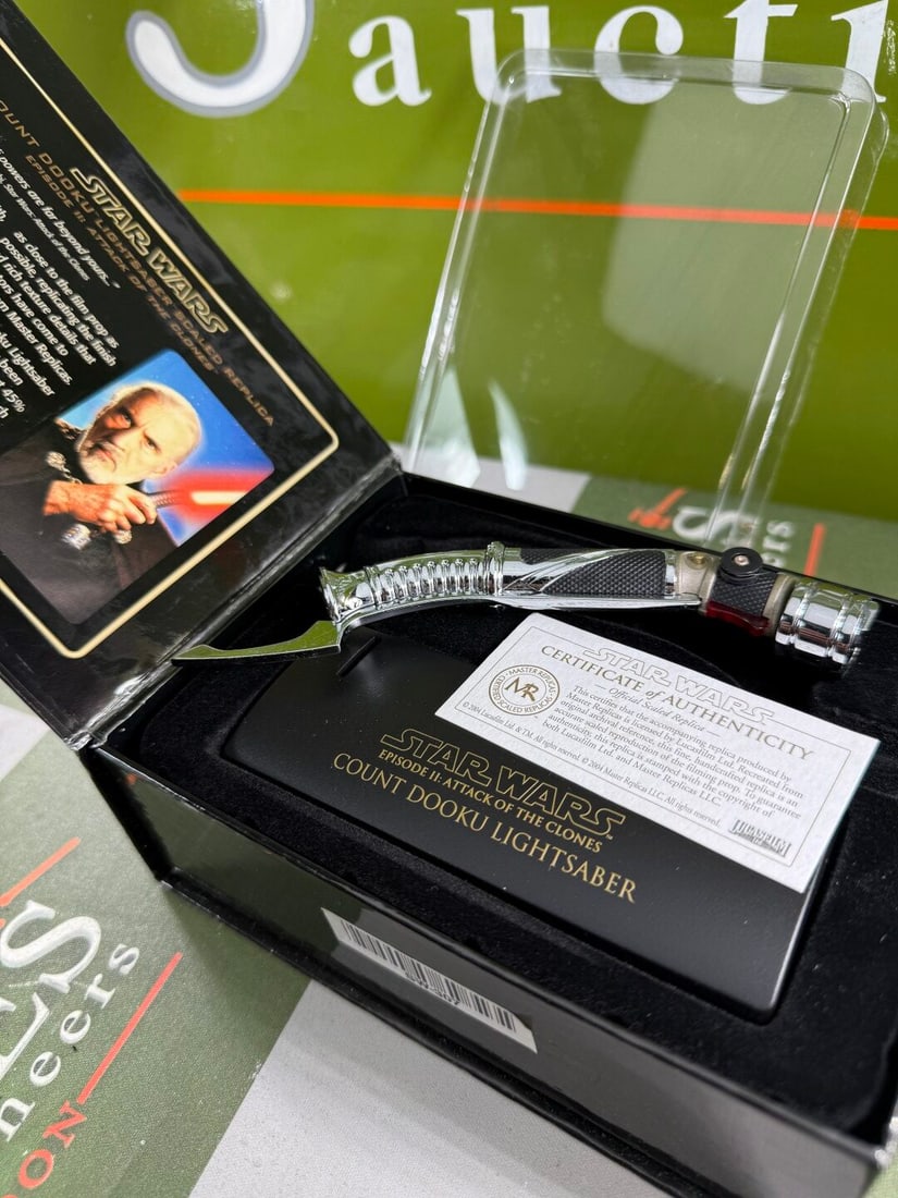 SOLD VIA BUY IT NOW-PLEASE DO NOT BID-Masters Replica .45 Scale Lightsabre/COA -Count Dooku - 2