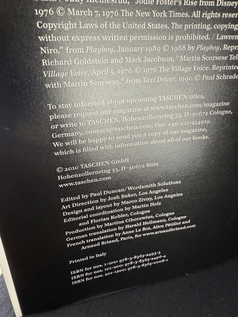 Huge Taschen Collectors Edition`Taxi Driver` Photographs by Steve Schapiro, Foreward by Martin Scors - 11