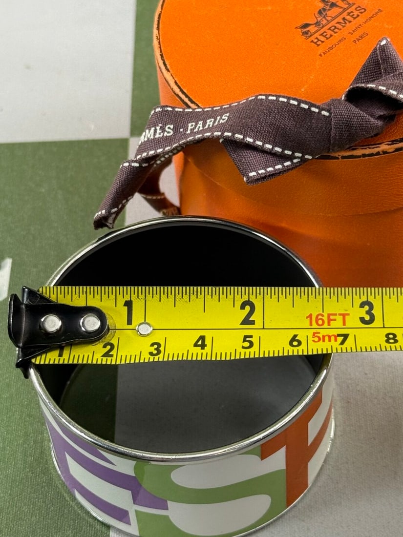 Hermes Paris Wide Ceramic & Monogram Bangle-Rare Example - 7