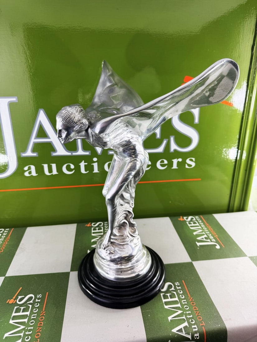 Extra Large Rolls Royce Flying Lady Mascot With Marble Base - 2