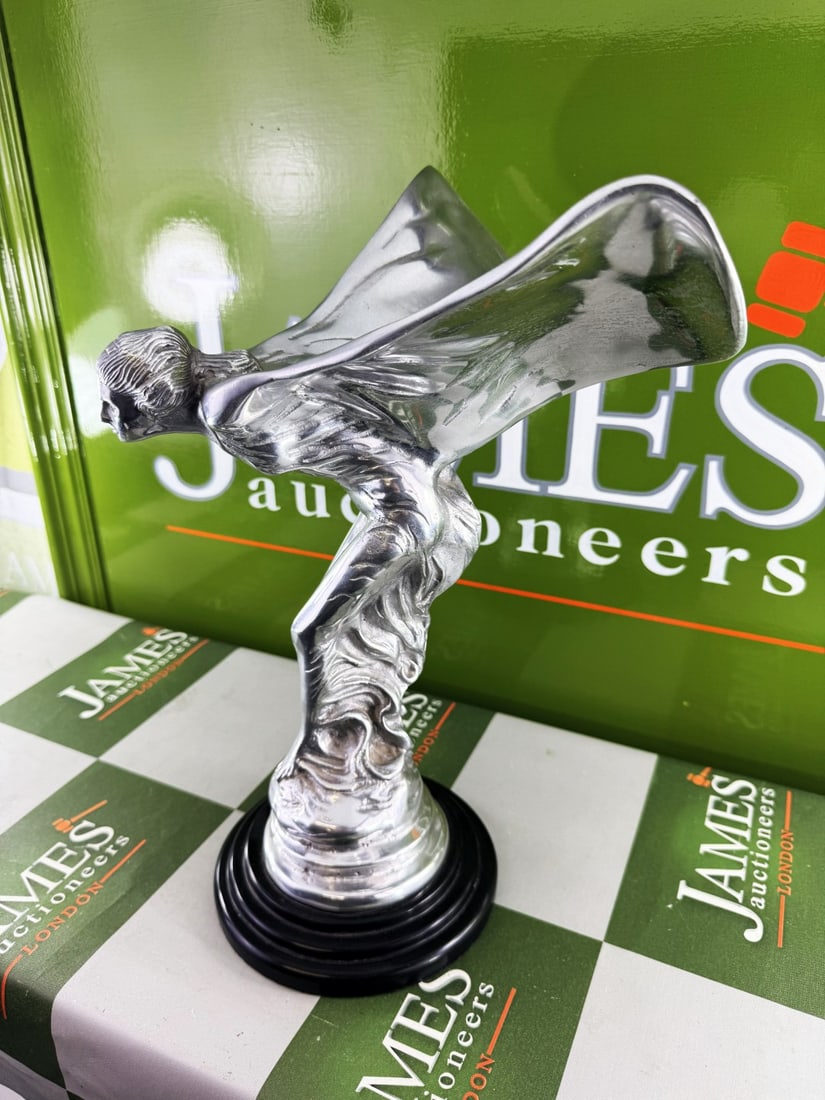 Extra Large Rolls Royce Flying Lady Mascot With Marble Base - 3