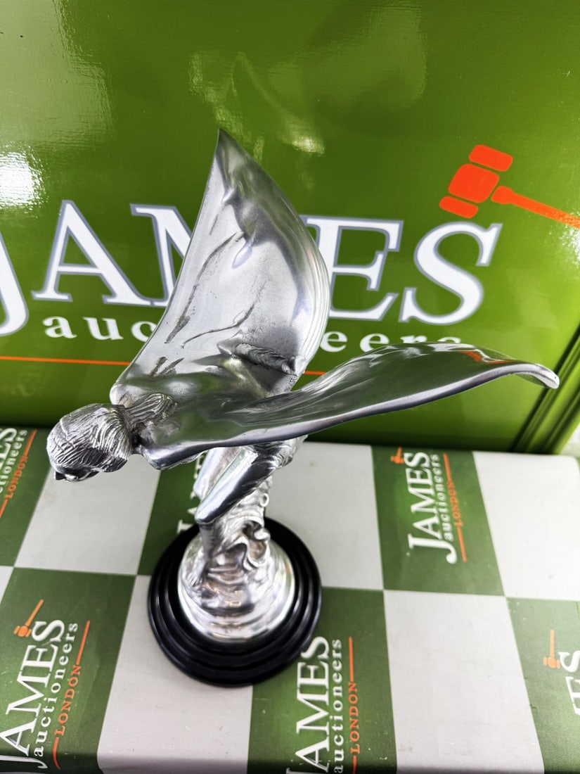 Extra Large Rolls Royce Flying Lady Mascot With Marble Base - 4