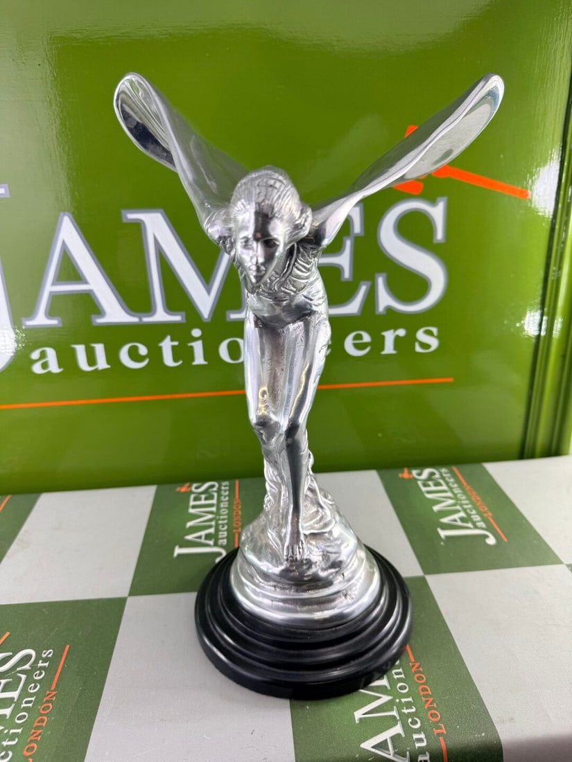 Extra Large Rolls Royce Flying Lady Mascot With Marble Base - 6