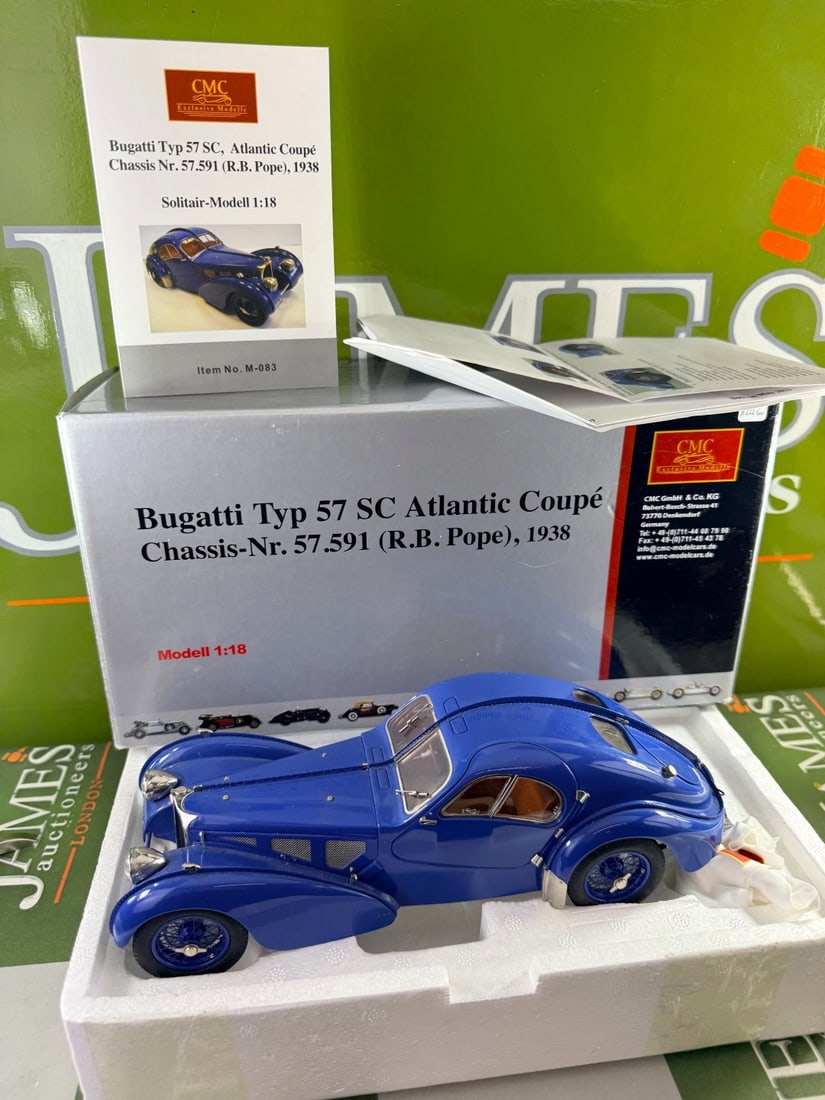 CMC M-083 Bugatti Typ 57 SC Atlantic Coupe 1/18th Scale 1938-V Rare Example. - 2