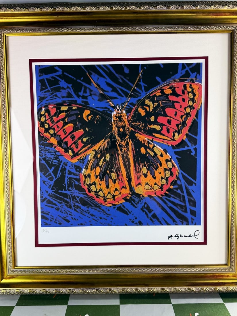 Andy Warhol-(1928-1987) Butterfly Numbered Lithograph #7/100 - 2
