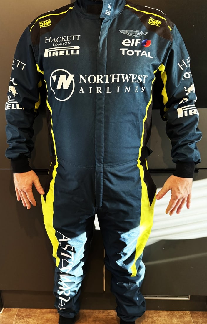 Aston Martin Formula One / Paddock Team Kart Racing Suit: Aston Martin Paddock Team Kart Racing Suit-Size large 54 fits up to 6ft plus