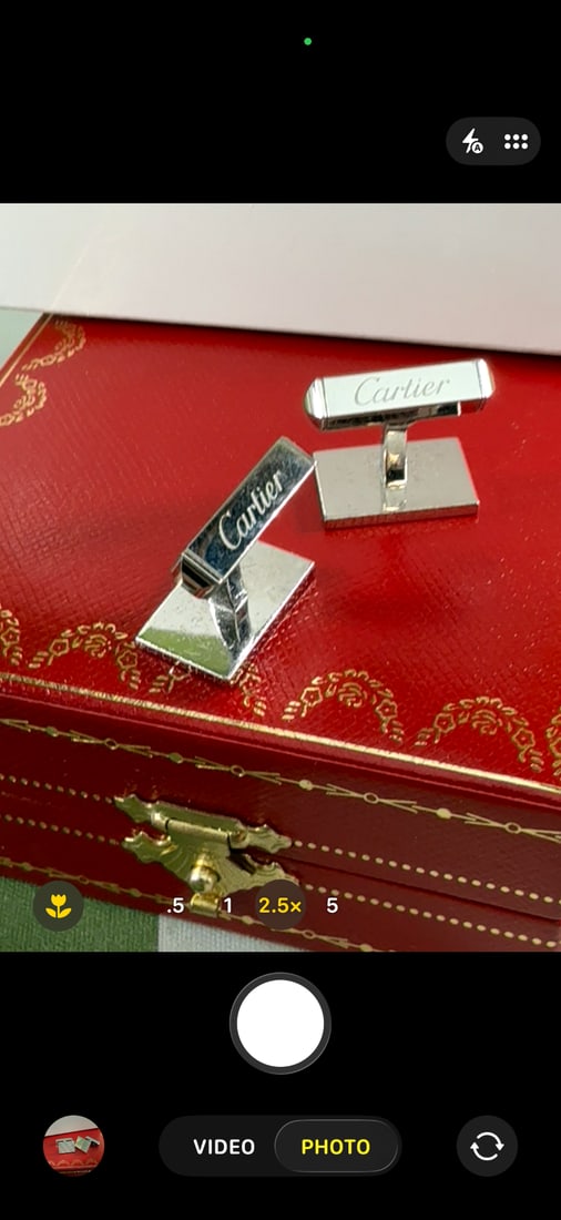 Cartier Paris-Silver 925 Cufflinks In Red Leather Cartier Case - 4