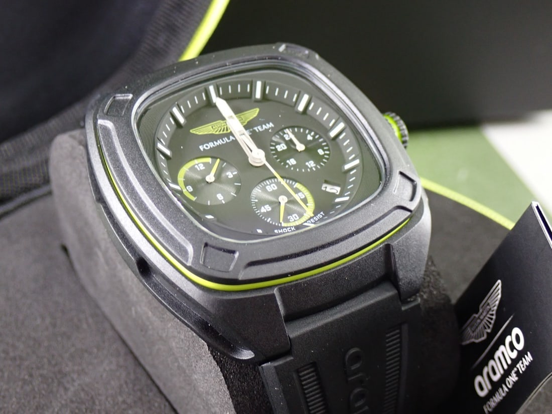 Aston Martin Official Mercandise F1 Team-Chronograph Watch, Black Carbon Edition, - 8