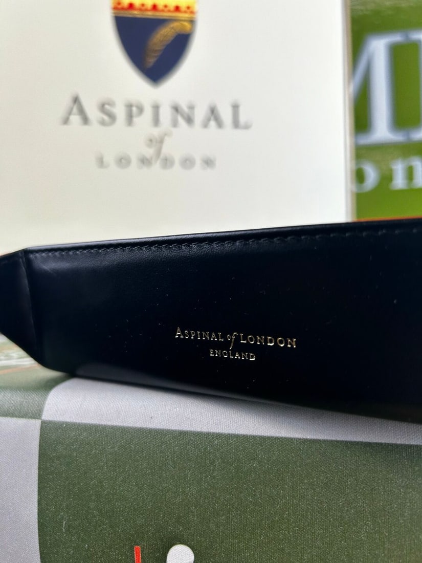 SOLD VIA BUY IT NOW-PLEASE DO NOT BID-Aspinal of London- Leather Grain Finish Trinket Tray- - 3