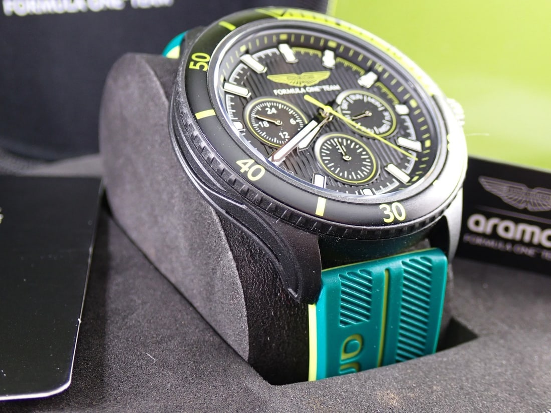 Aston Martin Official Mercandise F1 Team Chronograph Watch, Black/Aqua. - 7