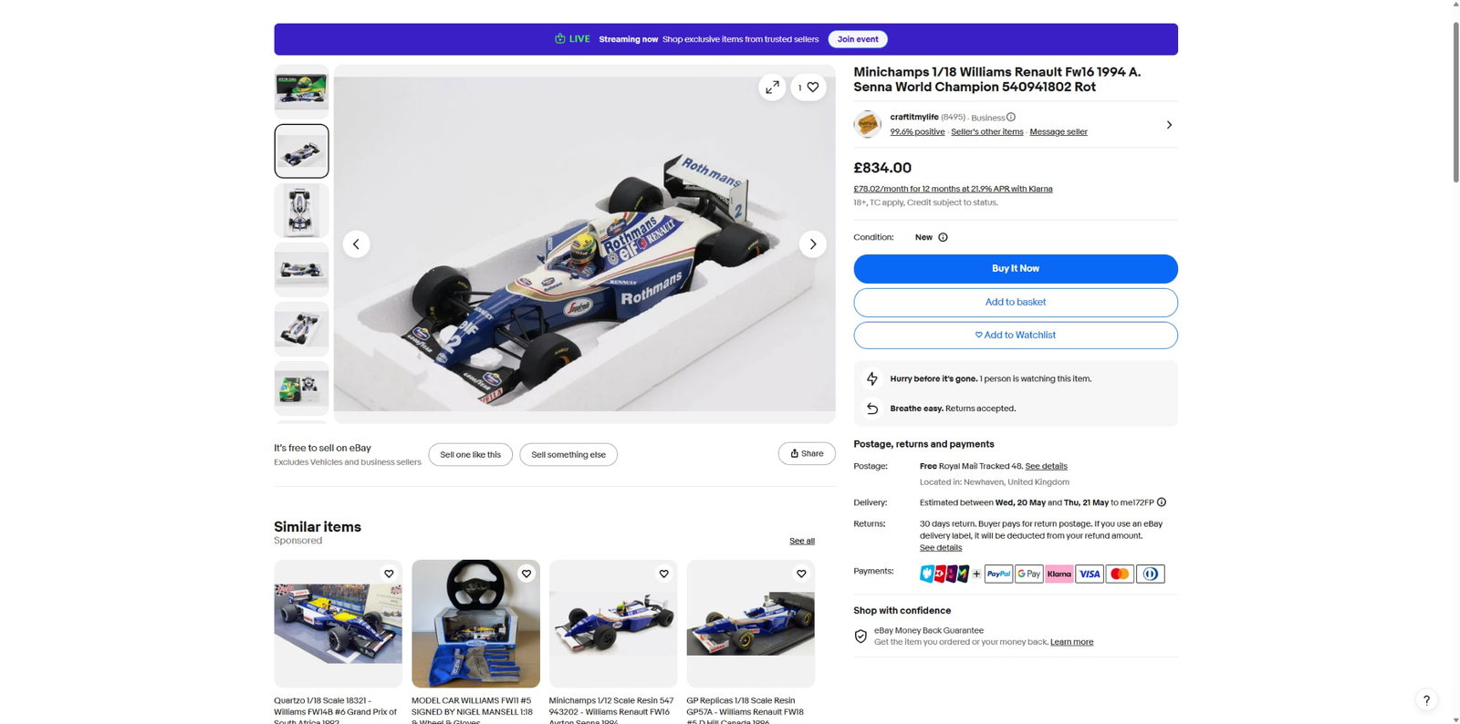 Minichamps 1:18 Ayrton Senna Collection, Williams 1994 - 4