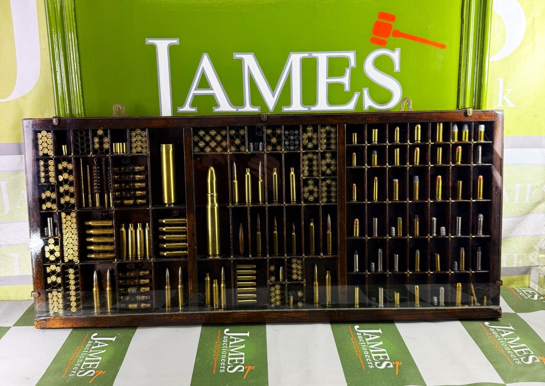 Vintage `History Of The Bullet` Ammunition Display Case (1 of 6)