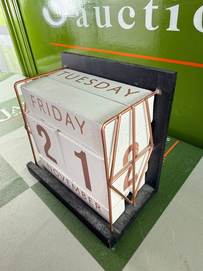 Hand Made Wooden Desktop Calender - 2