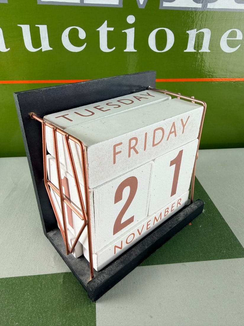 Hand Made Wooden Desktop Calender - 3