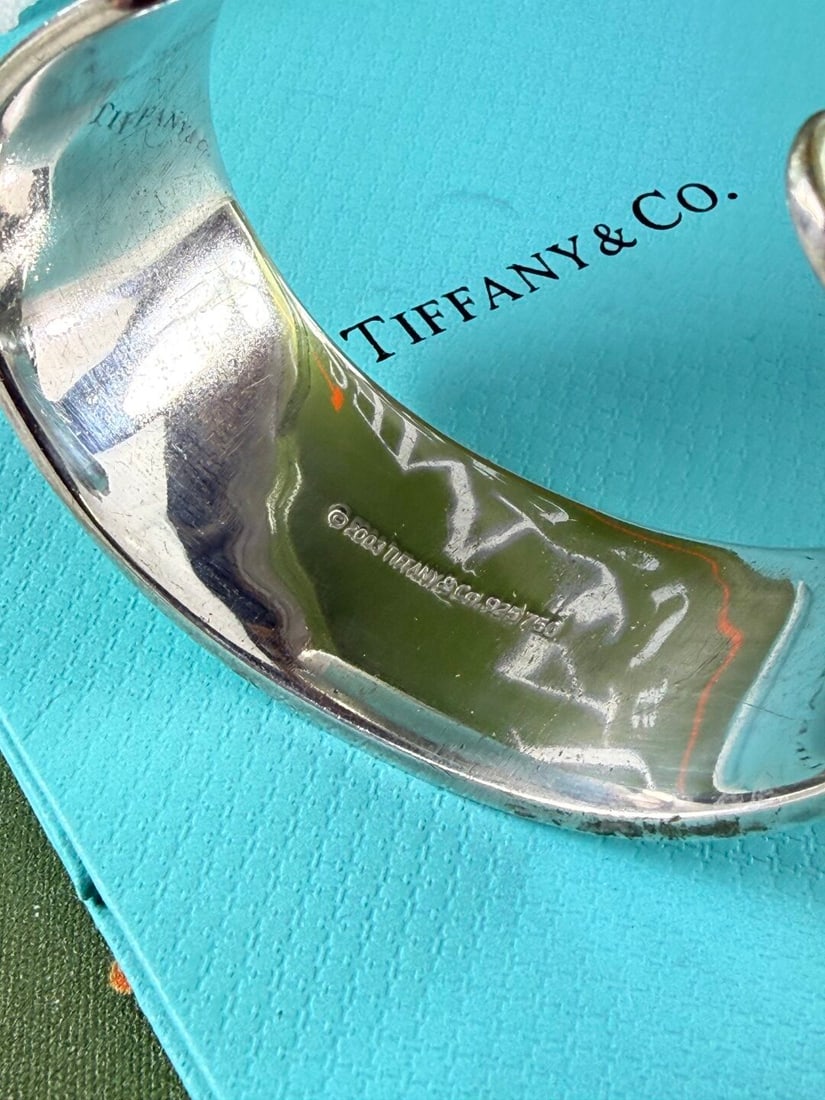 Tiffany & Co Wide Cuff `Love`Bracelet 925 Sterling Silver - 3