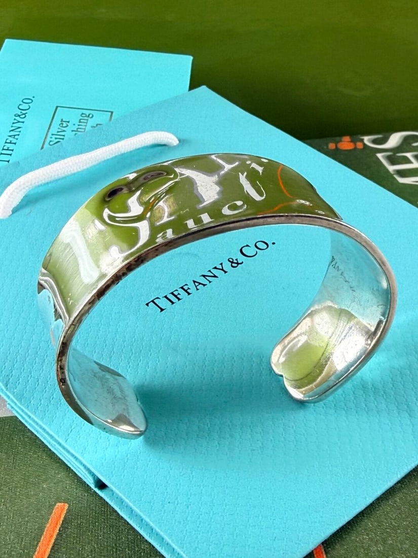 Tiffany & Co Wide Cuff `Love`Bracelet 925 Sterling Silver - 4