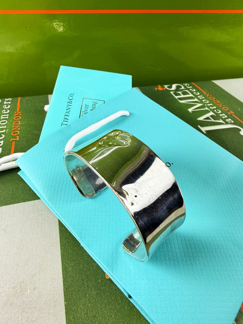 Tiffany & Co Wide Cuff `Love`Bracelet 925 Sterling Silver - 5