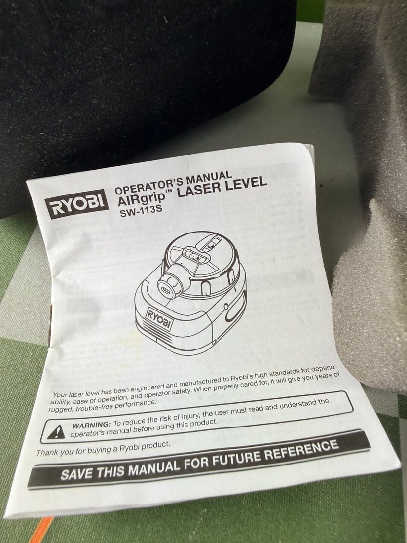 Ryobi Airgrip Laser Level Sw 113s Tool In Case. - 3