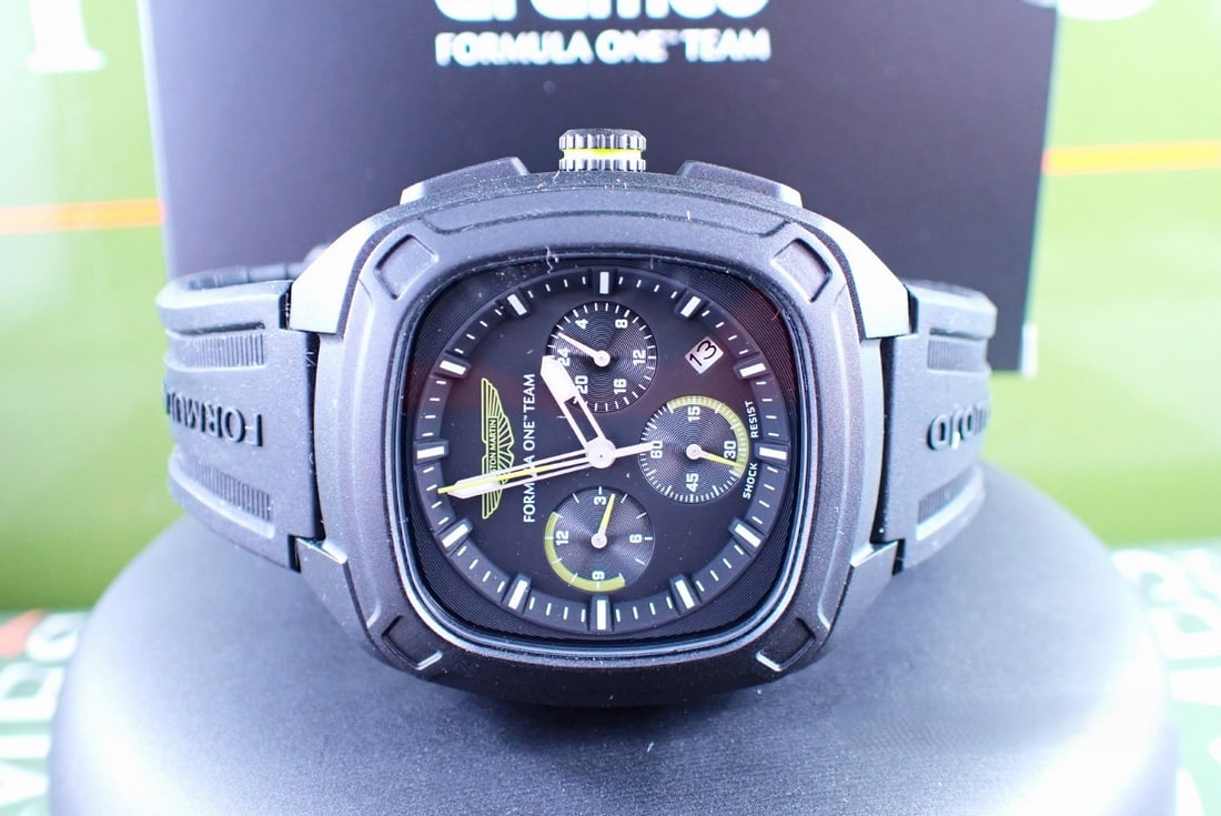 Aston Martin Official Mercandise F1 Team-Chronograph Watch, Black Carbon Edition, - 6