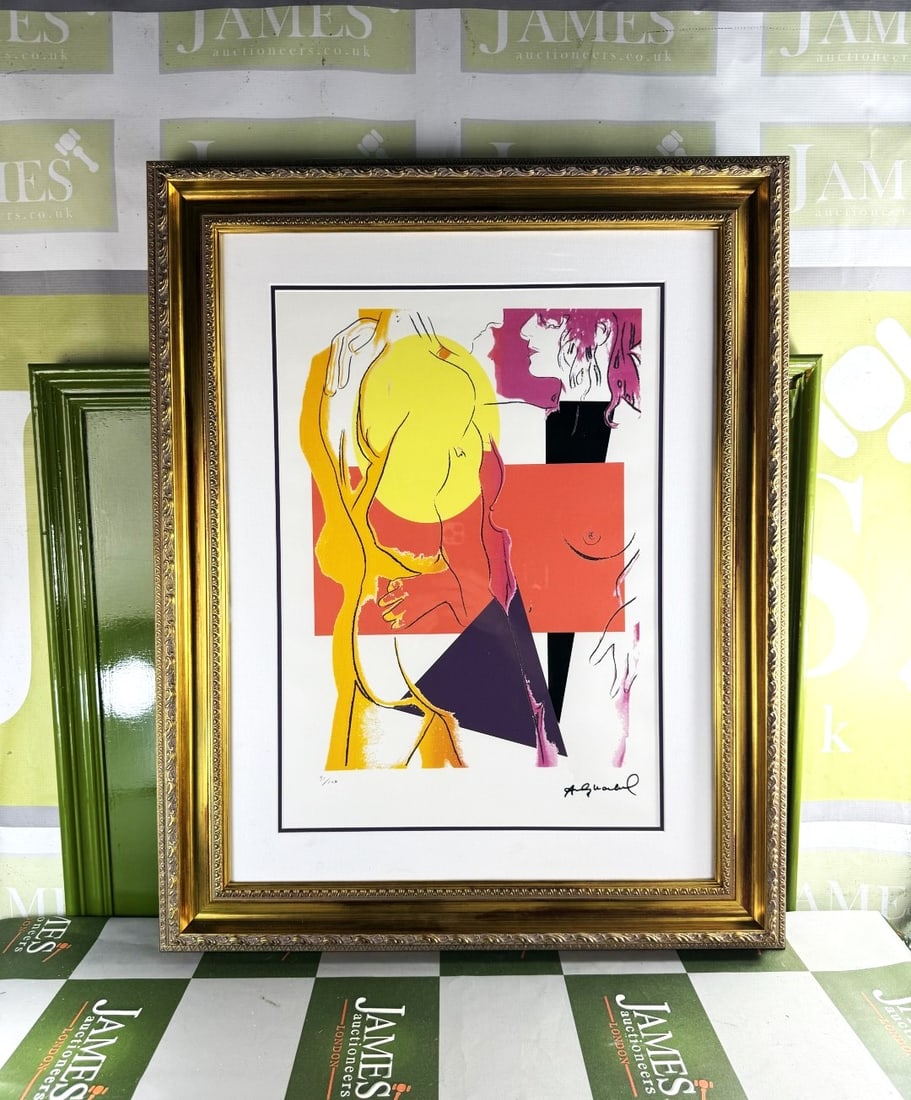 Andy Warhol (1928-1987) Lovers Lithograph #91/100: Andy Warhol-(1928-1987) "Lovers" Castelli NY Original Numbered Lithograph #91/100,Professionally framed using museum quality perspex and double mount, gold finish ornate framed.Dimensions of framed as