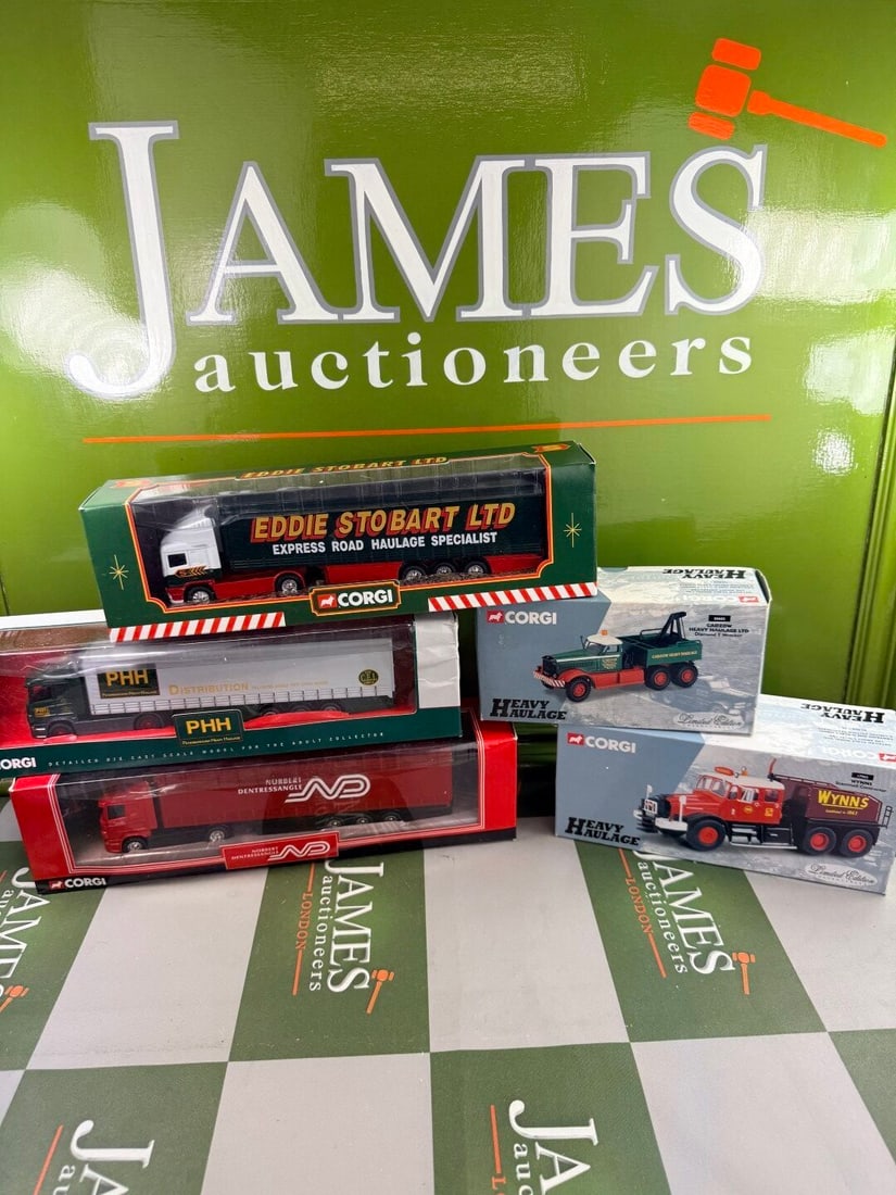 Collection of Five Various Die Cast 1:50 Scale Commercial Trucks: Collection of Various 1:50 Scale Commercial Trucks-details of each model as pictured. understood to of been in storage for many years and in unopened and undisplayed condition.