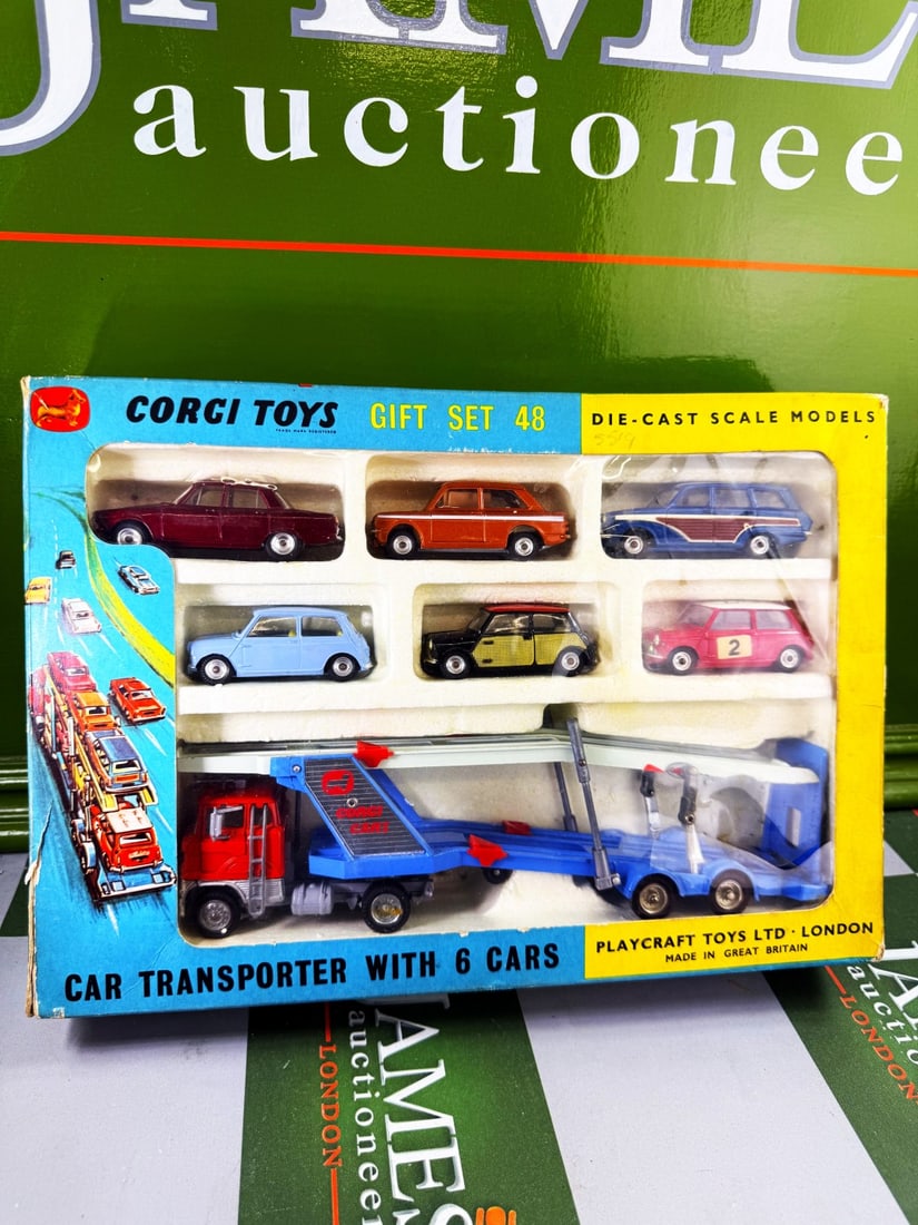 Boxed Corgi Gift Set 48, Car Transporter With Six Cars-Rare Investment Collectable: Boxed Corgi Gift Set 48, Car Transporter With Six Cars-Rare Investment Collectable- rare single owner from private collection, benefits from being in storage for over 25 years! rare opportunity to