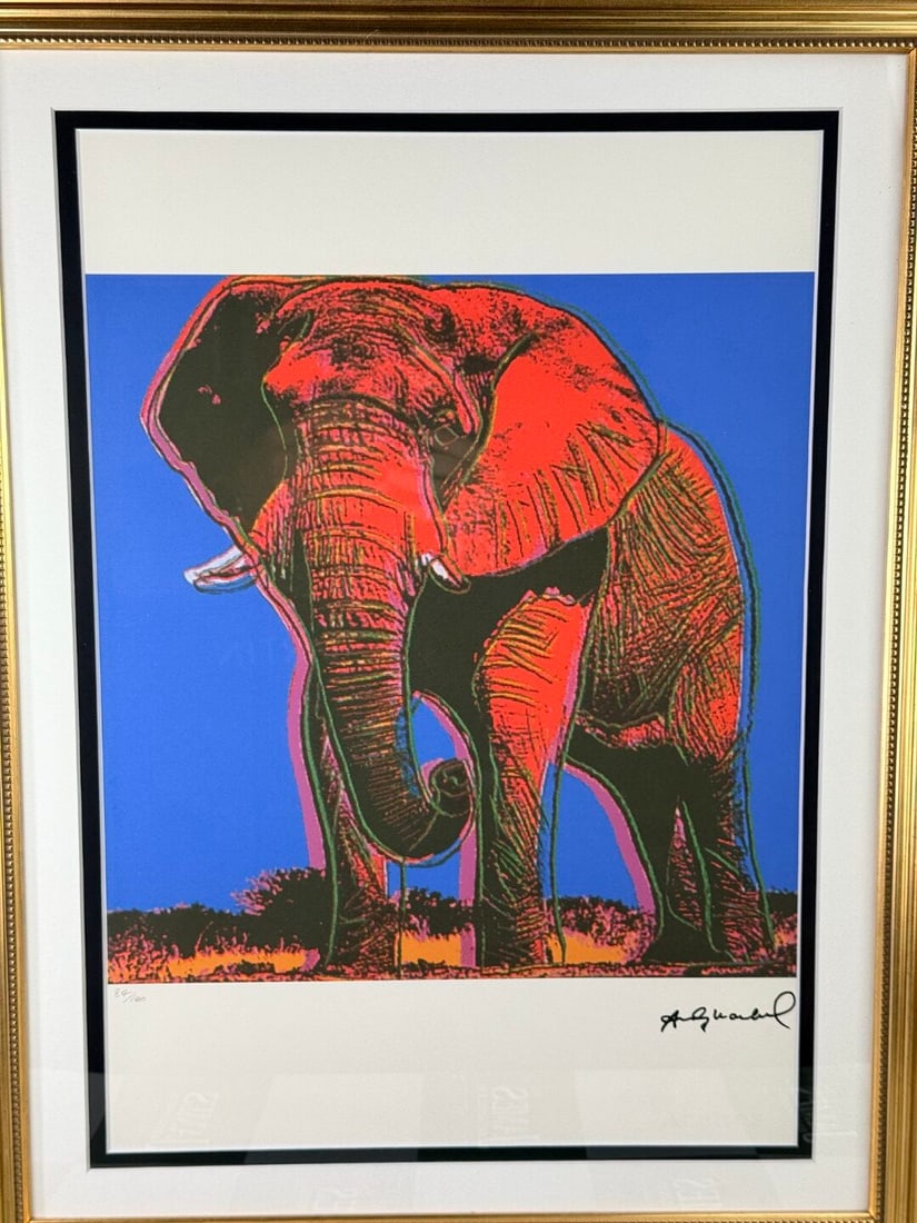 Andy Warhol-(1928-1987)`The Elephant` Numbered Lithograph #84/100 - 2