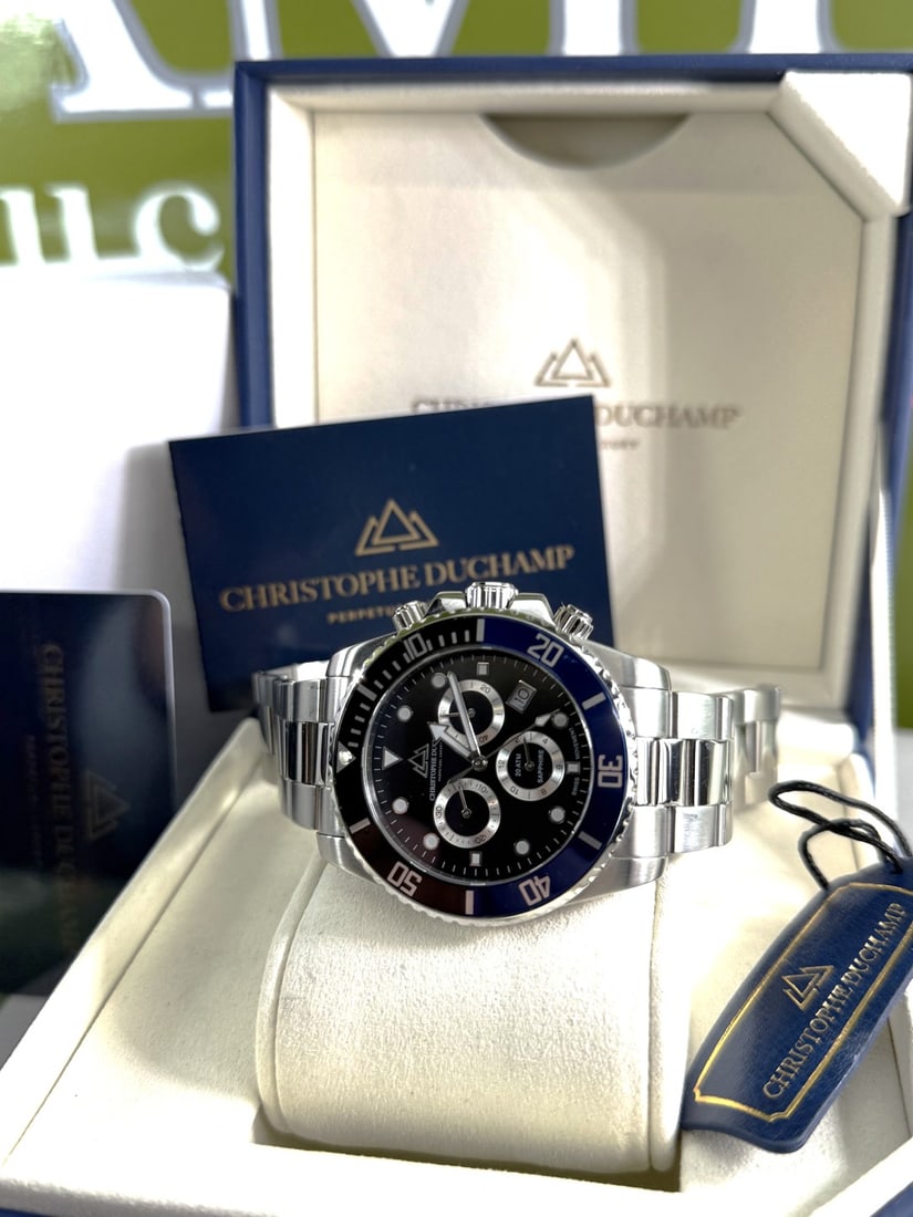 Christophe Duchamp Gent`s Marine Chronograph Watch 44mm Bezel Rrp GBP 1750 - 4
