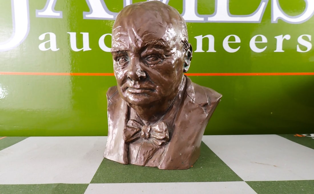Metal Sculpture Bust of Winston Churchill by Elizabeth Sharp (1 of 7)