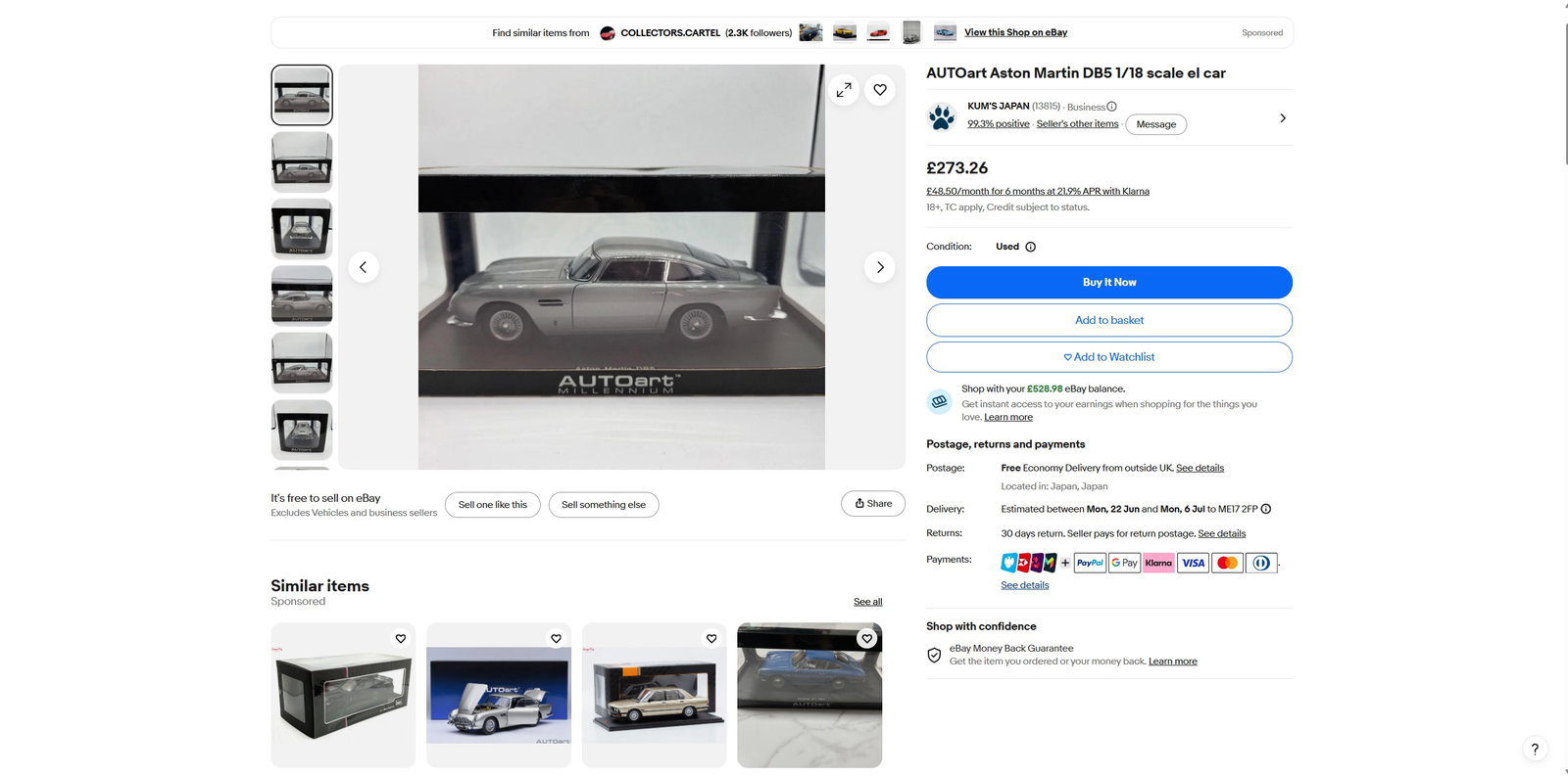 Auto Art 1:18 Scale Aston Martin DB5 Millenium Edition-Rare - 6