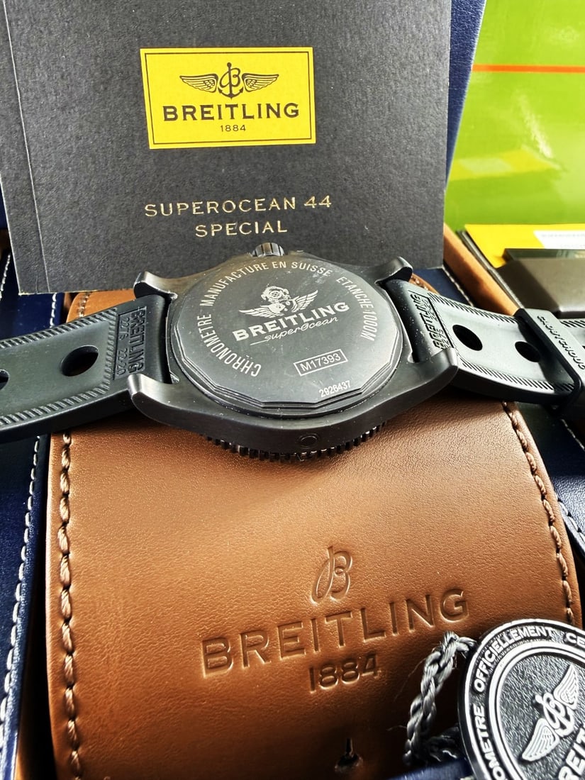 Breitling Superocean Blacksteel Special 44mm Ceramic Bezel Full Set M17393 - 11
