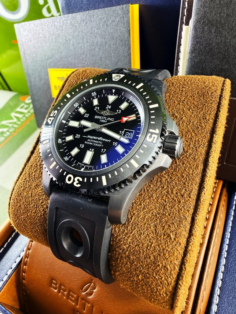 Breitling Superocean Blacksteel Special 44mm Ceramic Bezel Full Set M17393 - 9