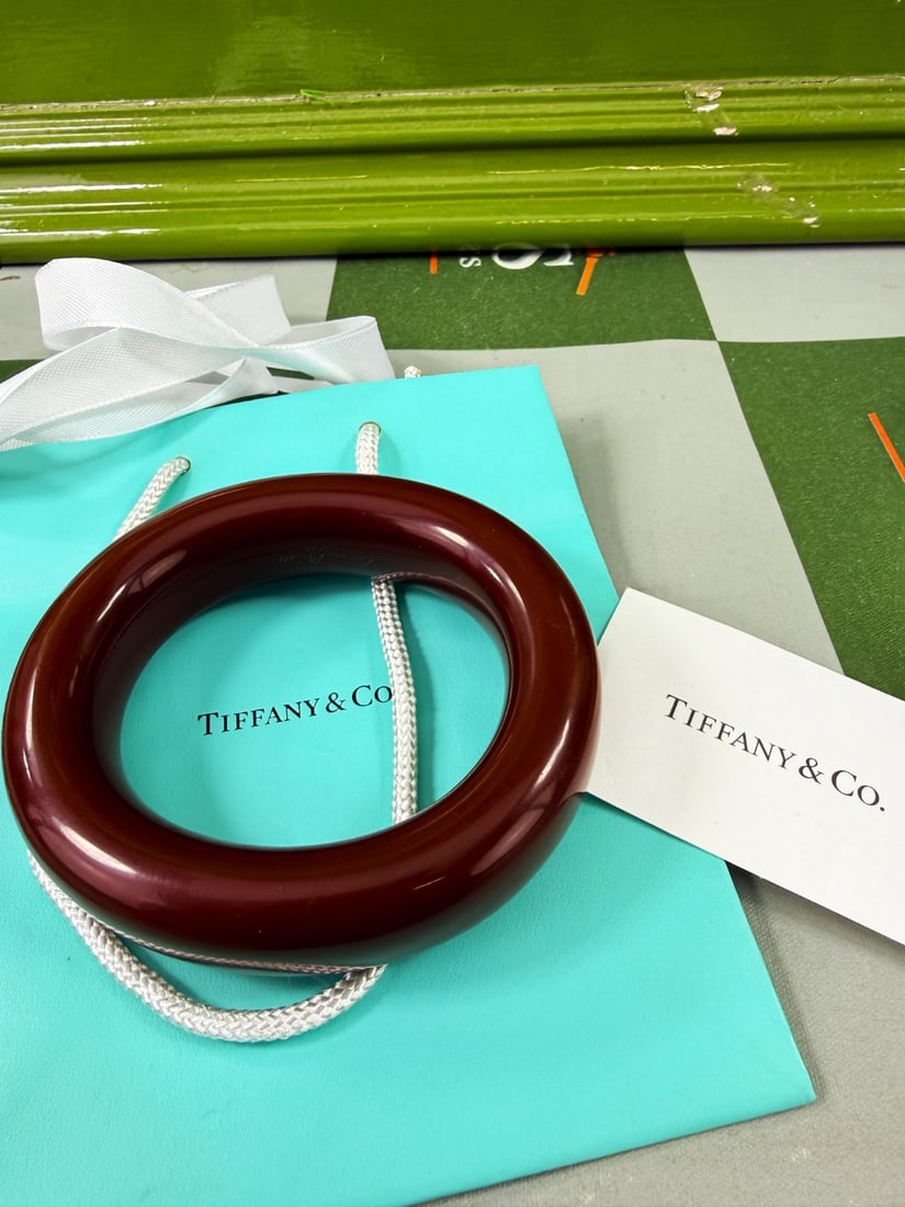 Tiffany & Co. Genuine Elsa Peretti Hardwood Lacquer Bangle - 5