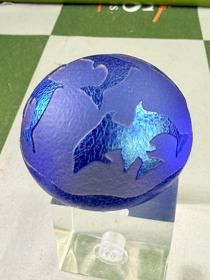 Vintage Glass Paperweight Dolphin Edition 1999 - 2