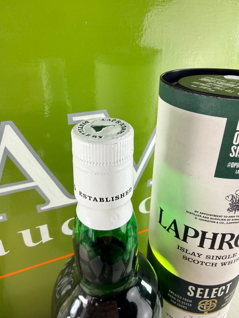 70cl bottle of Laphroaig Select Whiskey & Tube Box - 3