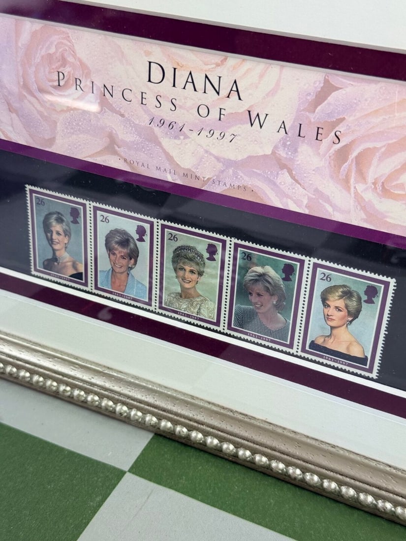 Princess Diana Picture Royal Mail Stamp Montage Professionally Framed - 4