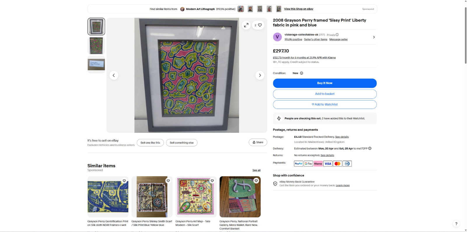 After Grayson Perry Sissy Liberty (Pink) Fabric Framed Print - 8