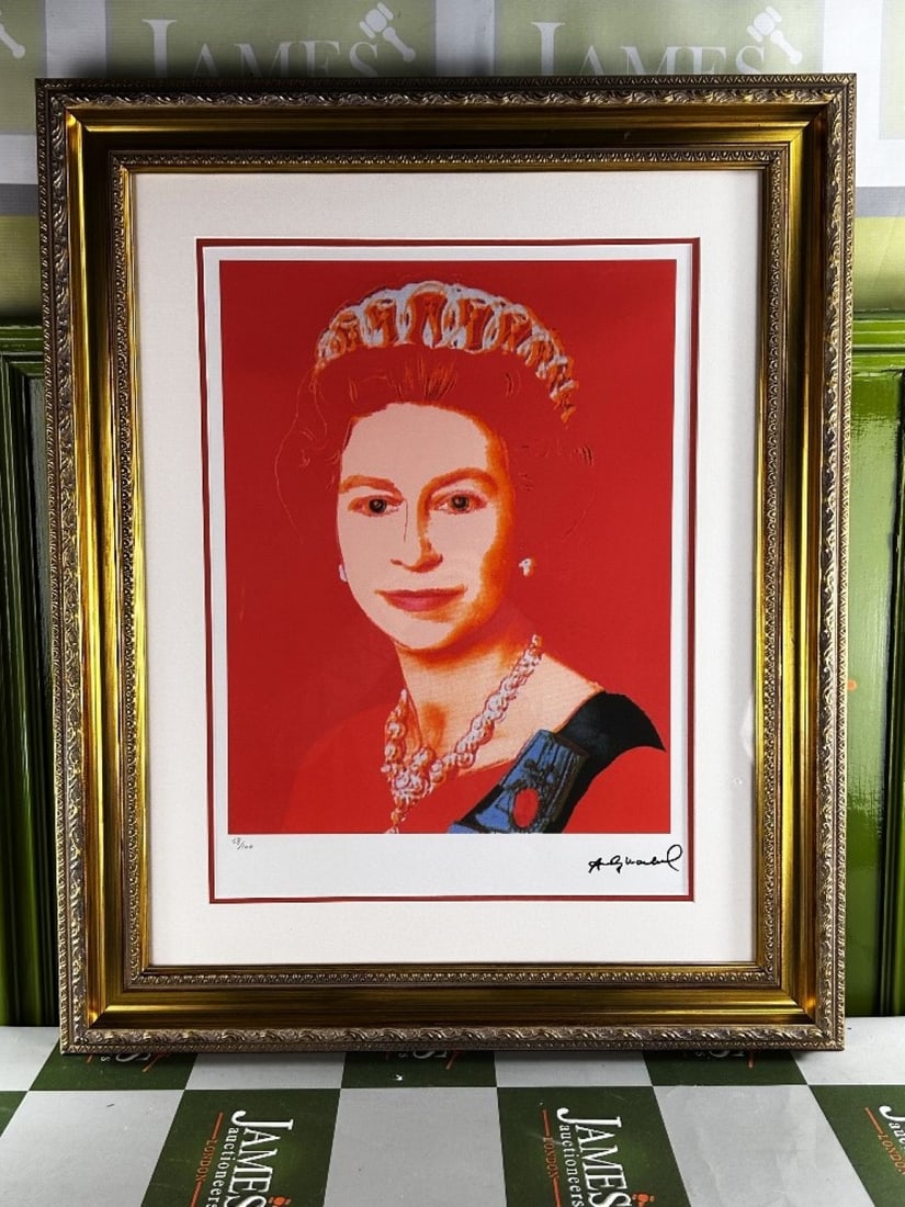 Andy Warhol-(1928-1987) Elizabeth Numbered Lithograph # 48/100: Andy Warhol-(1928-1987) "Elizabeth " Numbered Lithograph # 48/100. Professionally framed using museum quality perspex and double mount, gold finish ornate framed. Dimensions & number of limited pr
