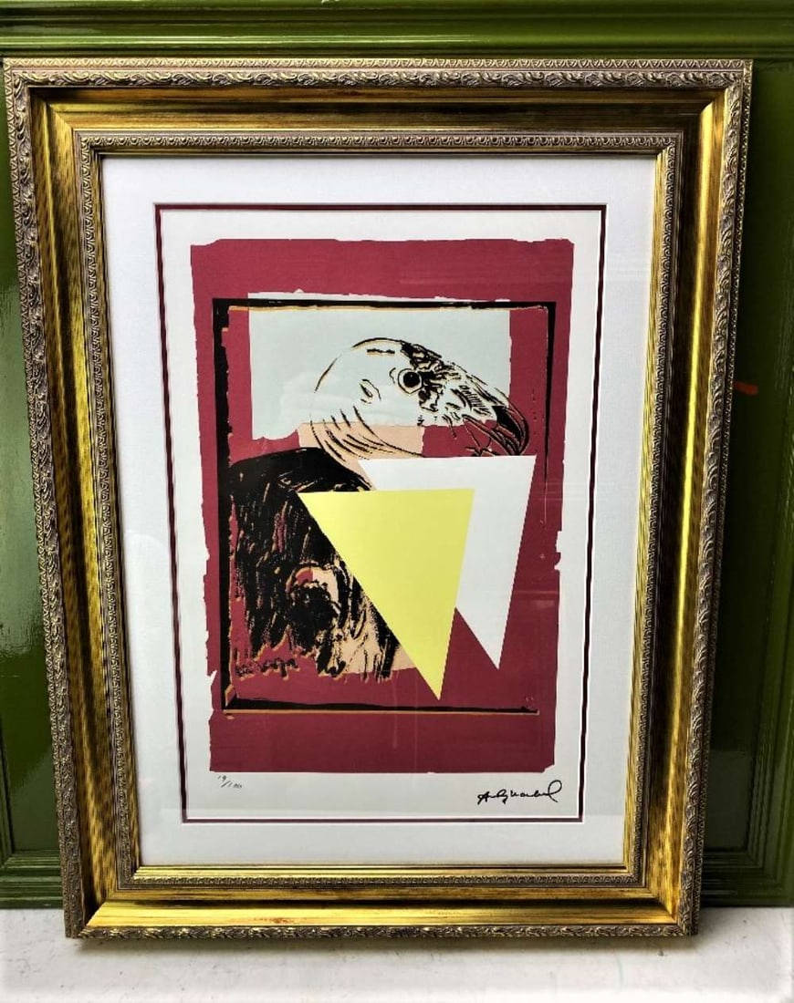 Andy Warhol (1928-1987) Albatross Numbered Lithograph: Andy Warhol-(1928-1987) "Albatross" Leo Castelli- New York Numbered Ltd Edition of #56/100 Lithograph,Professionally framed using museum quality perspex and double mount, golden ornate Framed. 23 x 26