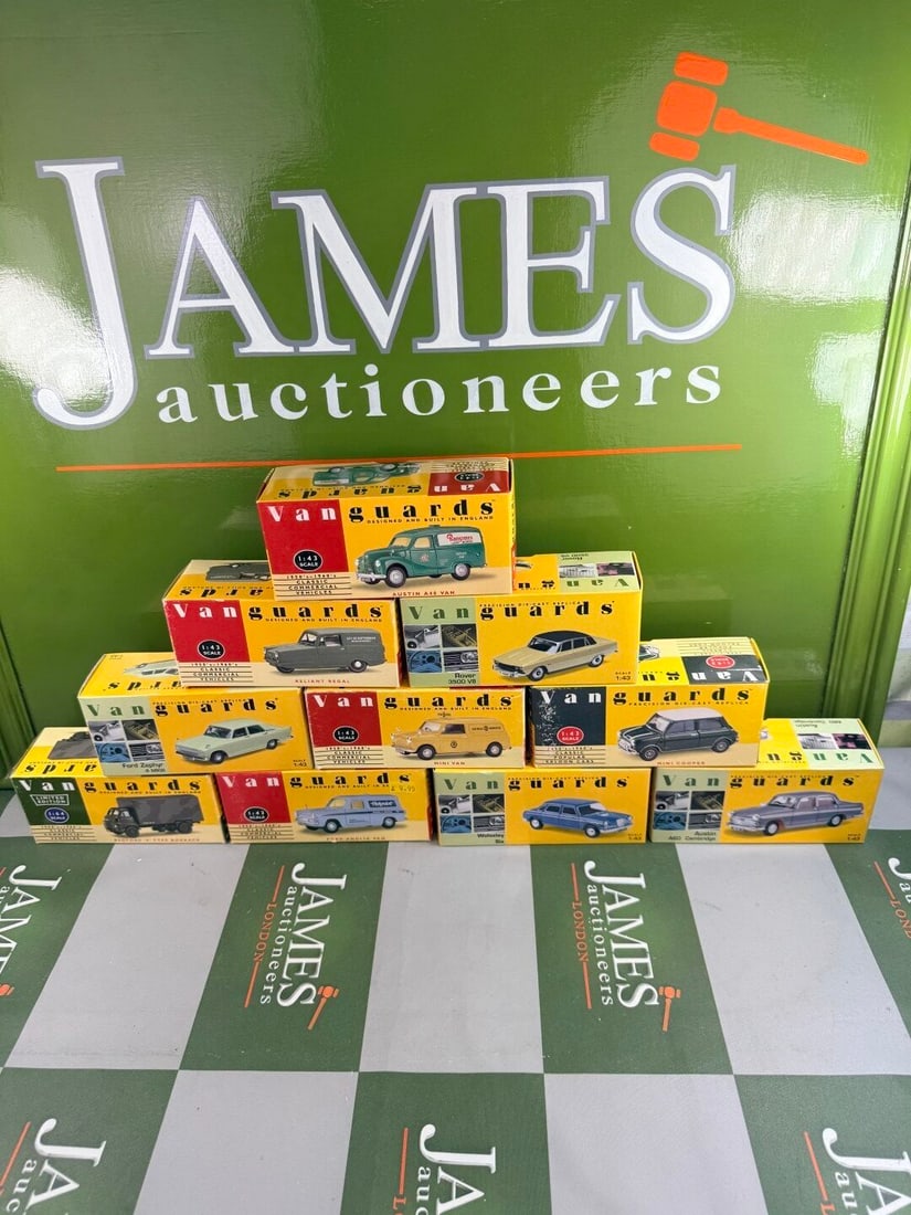 Vangaurds 1:43 Scale Die Cast Collection Of Historical Cars x 10: Vangaurds 1:43 Scale Die Cast Collection Of Historical Cars x 10, all as pictured in excellent condition, packaging etc