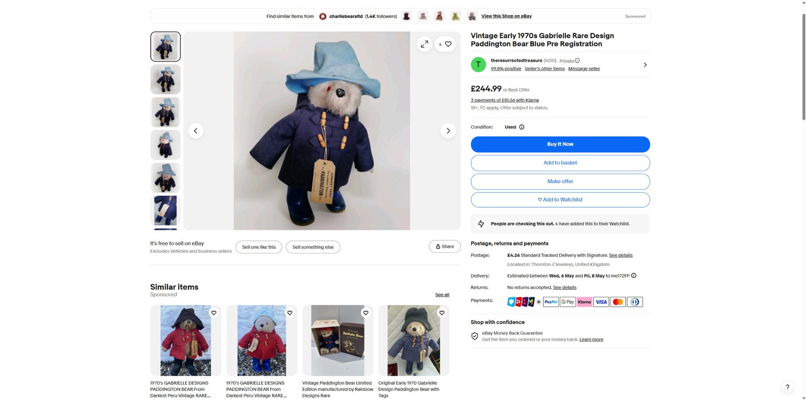 Paddington Bear-Gabrielle Designs-Original 1970s By Shirley Clarksons - 5