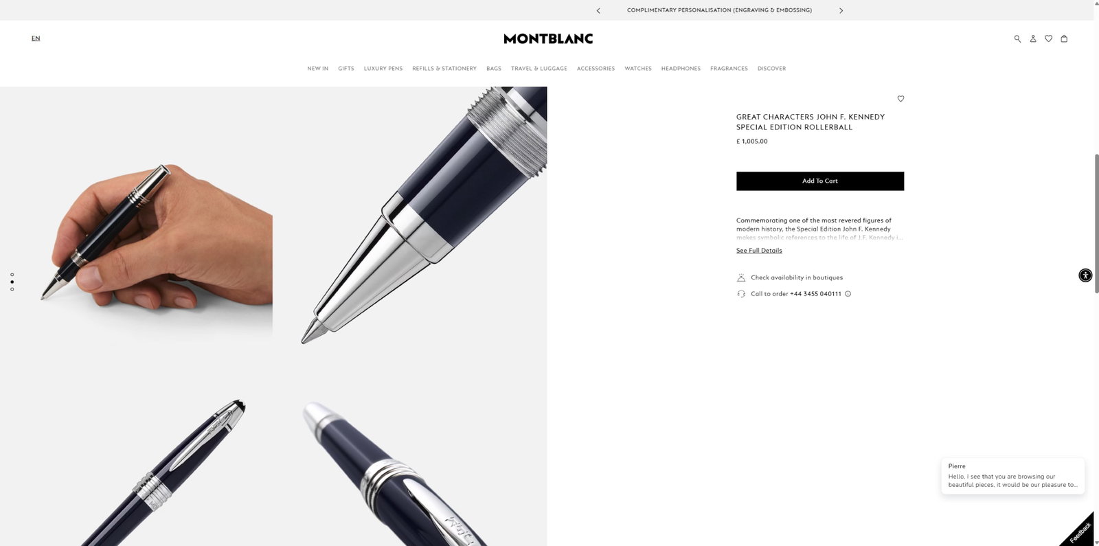 Montblanc JFK `Great Characters` Edition Rollerball Pen - 6