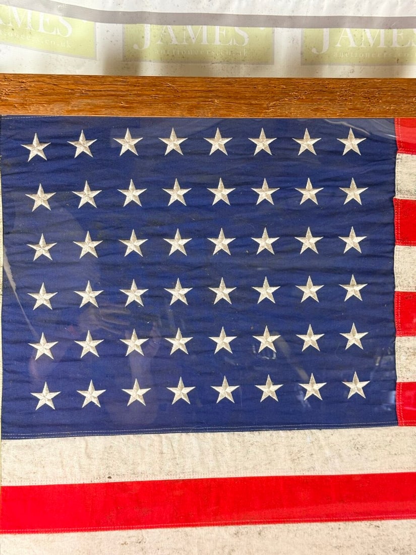 WW2 American U.S. Marines Flag Dated 1942 Multi-Piece Flag-Professionally Framed - 10